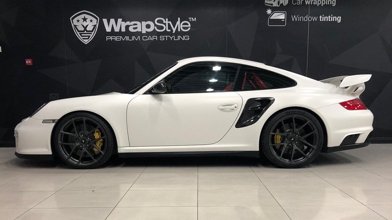 Porsche GT2 - White Satin wrap