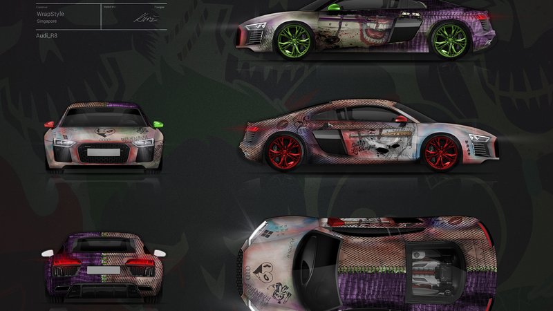 Audi R8 - Joker-Harley Quinn Design - img 1 small