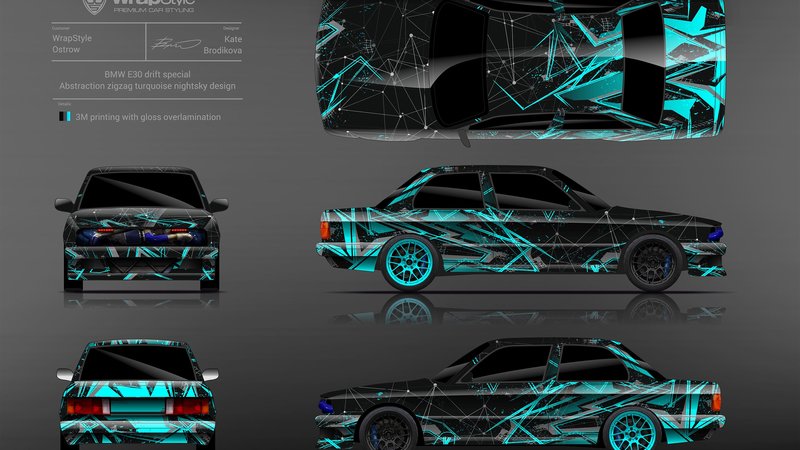 BMW E30 - Abstract Zigzag design - cover small