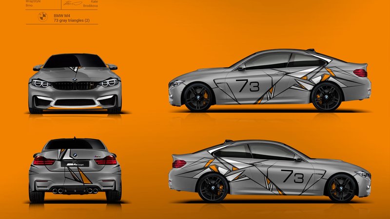 BMW M4 Race - 73 Gray Triangles design