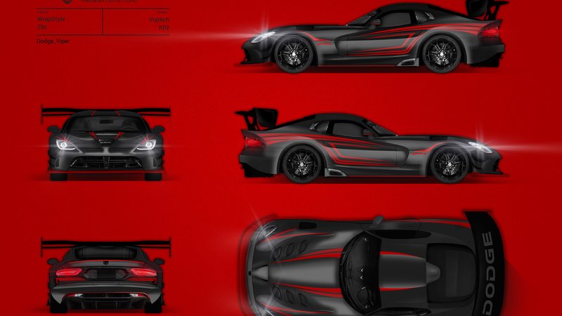 Dodge Viper - Stripes  Red Qatar design - img 3 small