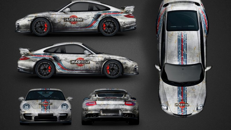 Porsche 997 GT2 - Martini Rusty design