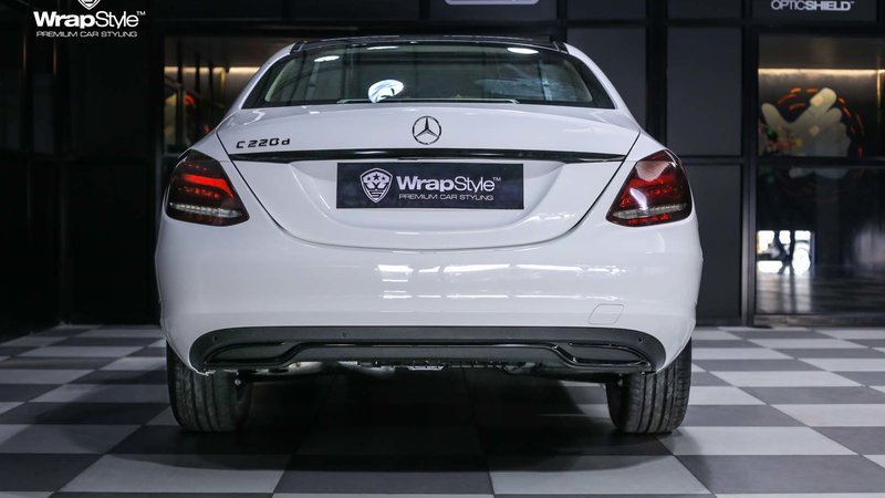 Mercedes C220d  - White Gloss wrap - img 1 small
