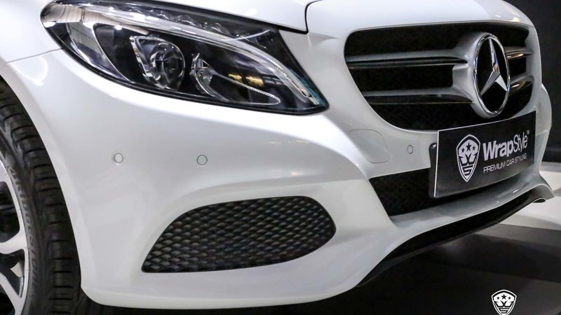 Mercedes C220d  - White Gloss wrap - img 3 small
