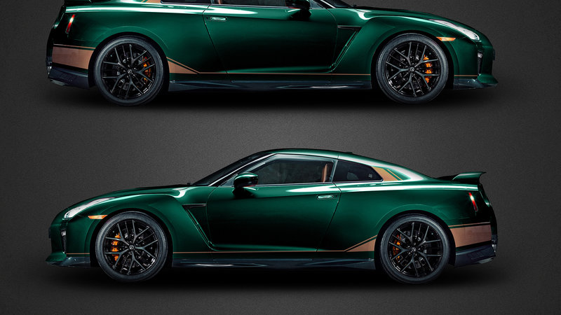 Nissan GTR - Green / golden stripes - img 1 small