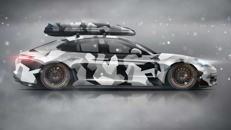 Porsche Panamera - Olson Snow Camouflage Design - cover small