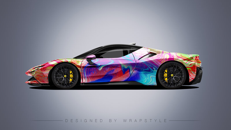Ferrari SF90 Stradale - Abstract Colorful Design