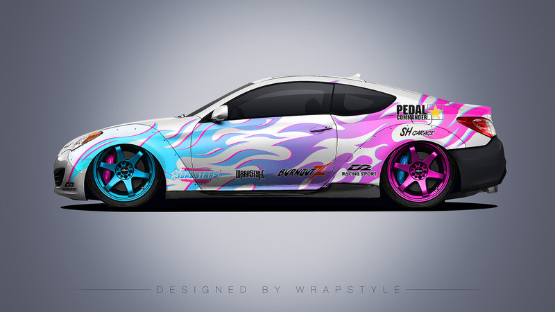 Hyundai_Genesis - Colorful Flame Design