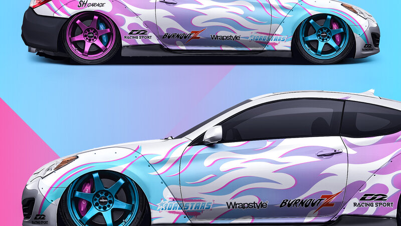 Hyundai_Genesis - Colorful Flame Design - img 1 small