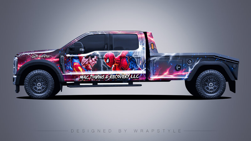 Ford F550 - Spiderman & Superman Design