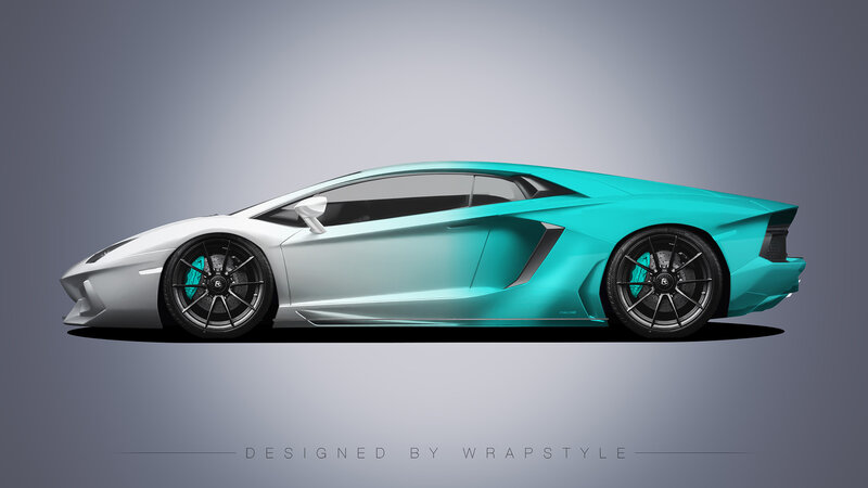 Lamborghini Aventador S - Tiffany Blue Gradient Design