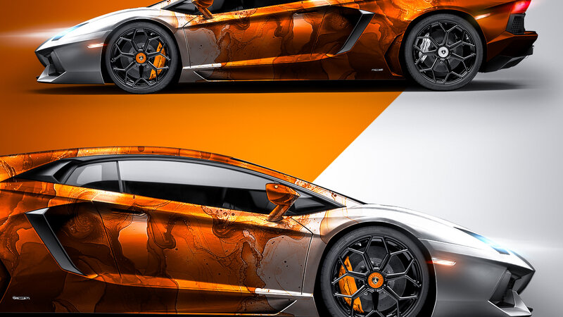 Lamborghini Aventador - Orange Marble Design - img 3 small