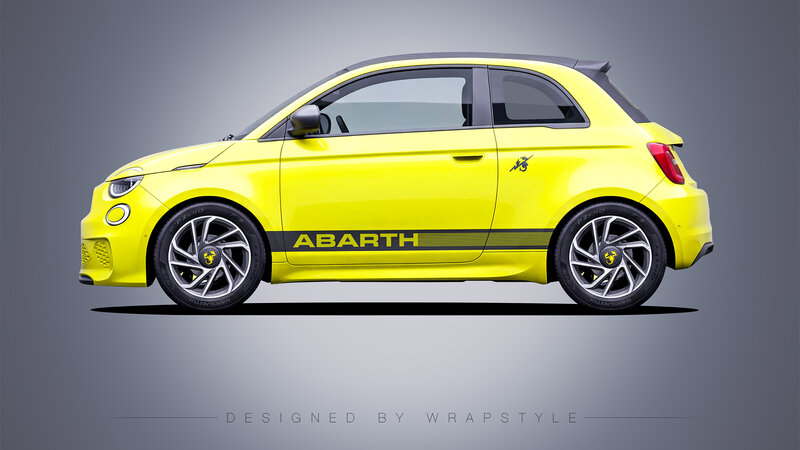Abarth 500e - Retro Racing Stripes