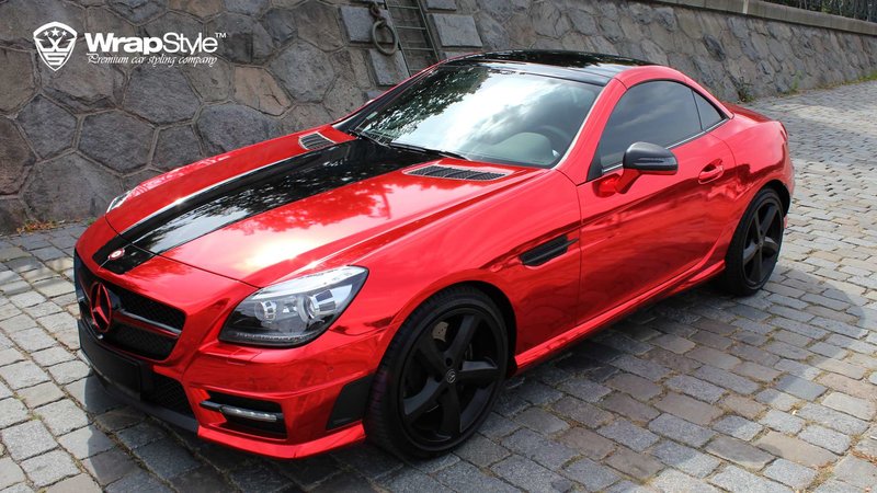 Mercedes SL - Red Chrome wrap - img 3 small