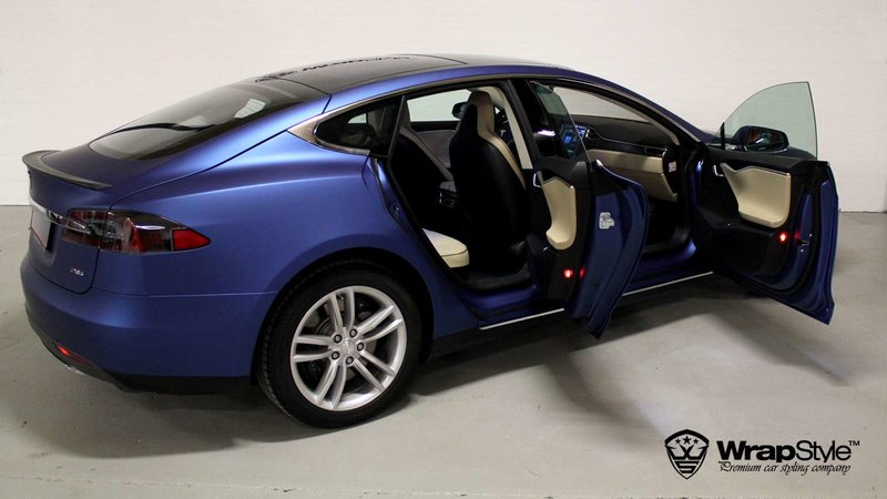 Tesla Model S - Blue Matt wrap - img 2 small