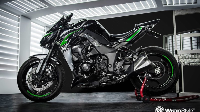 Kawasaki Z1000 - Green Detailing wrap - img 2 small