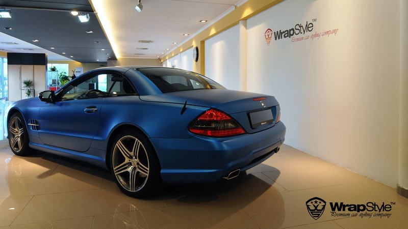 Mercedes SL - Blue Satin wrap - img 2 small