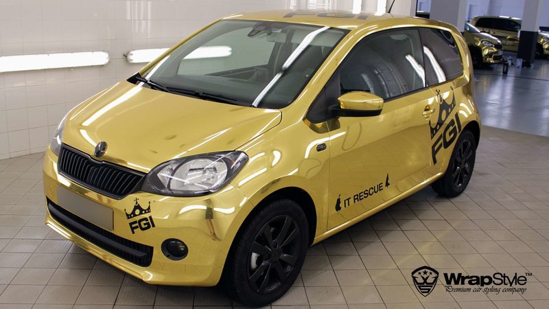 Skoda Citigo - Gold Chrome wrap - img 2 small