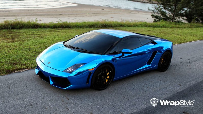 Lamborghini Aventador - Blue Chrome wrap - img 5 small