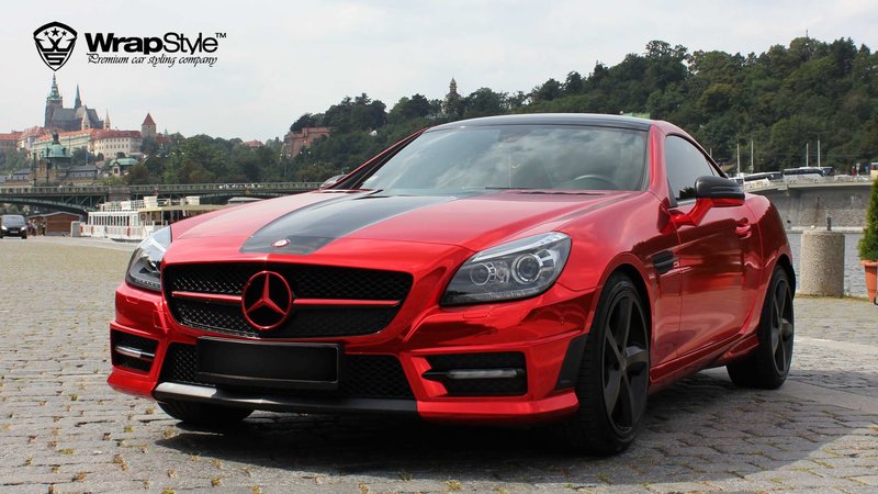 Mercedes SL - Red Chrome wrap - img 1 small