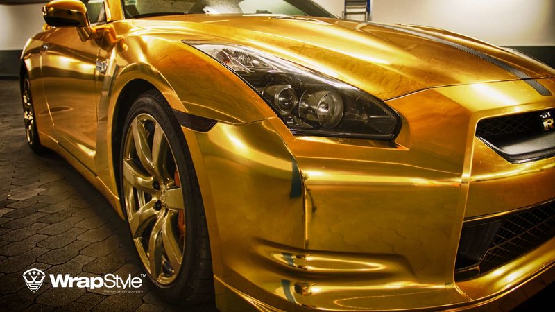 Nissan GTR - Gold Chrome wrap - img 3 small