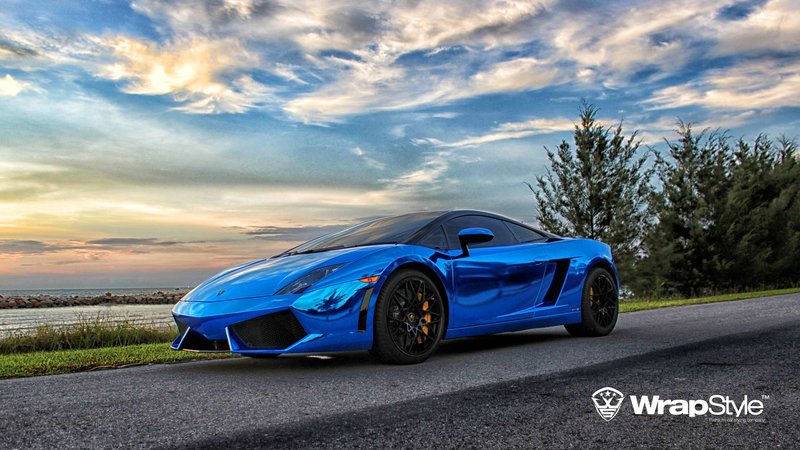 Lamborghini Aventador - Blue Chrome wrap - img 3 small